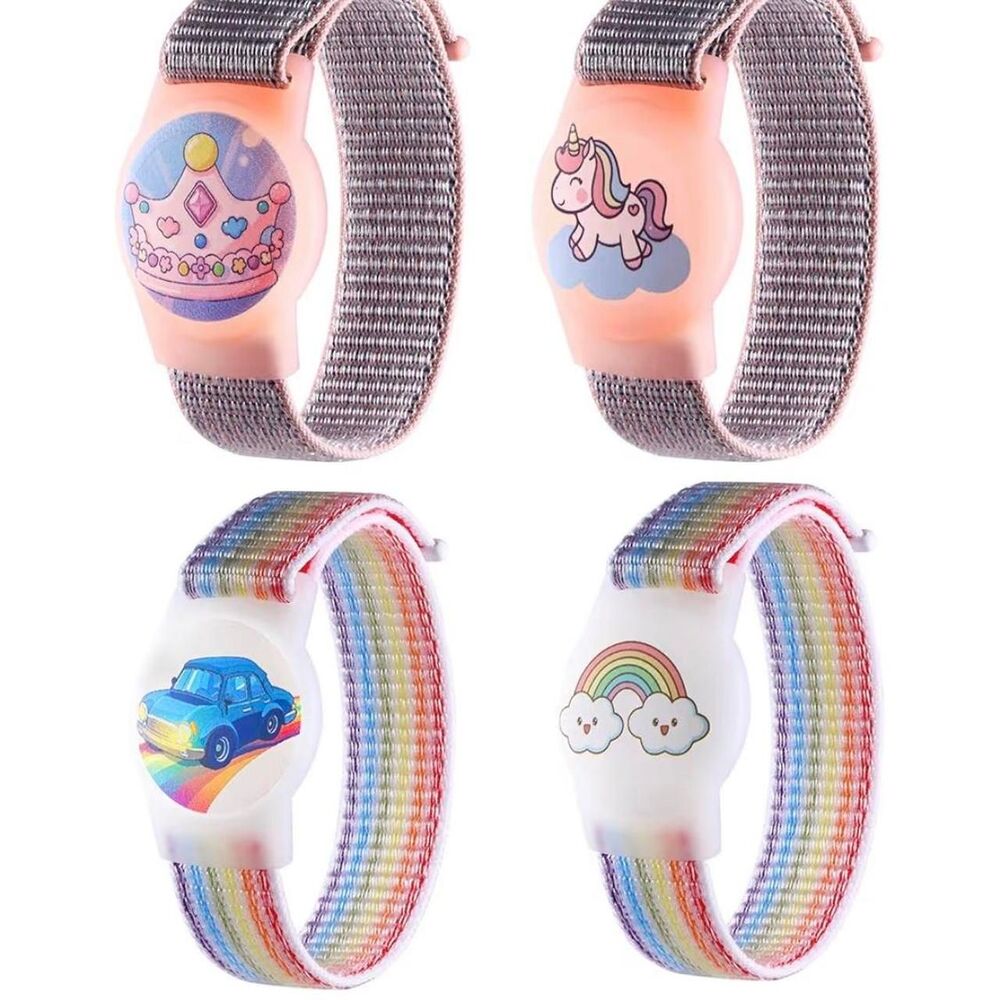 Apple Kids Wristband for AirTag, Adjustable Nylon Watch Band Tracker Case